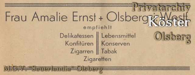 Werbeanzeige "Amalie Ernst"