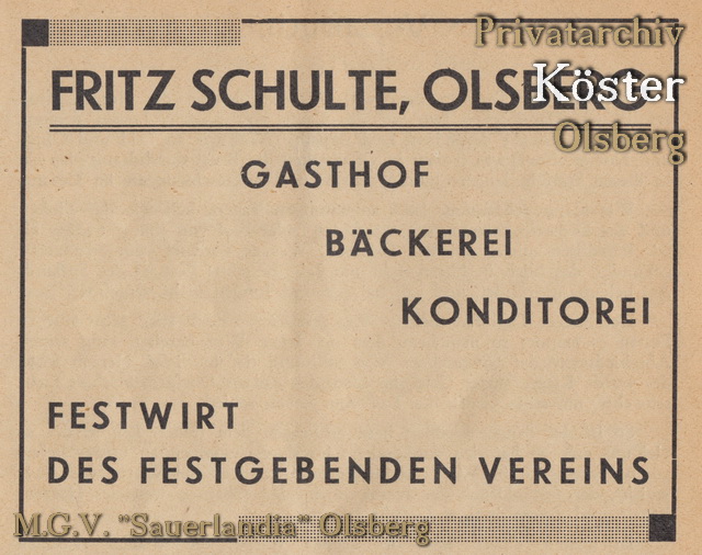 Werbeanzeige "Fritz Schulte"