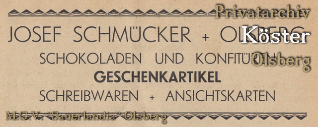 Werbeanzeige "Josef Schmücker"