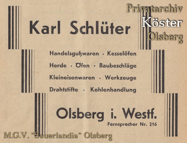 Werbeanzeige "Karl Schlüter"