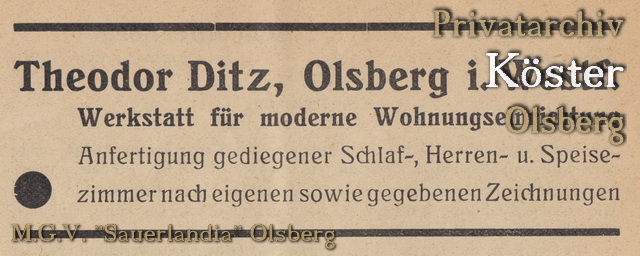 Werbeanzeige "Theodor Ditz"