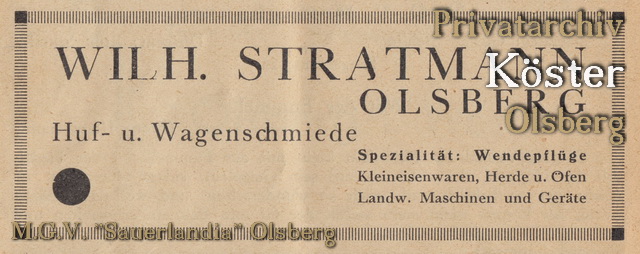 Werbeanzeige "Wilhelm Stratmann" (Rumpes)