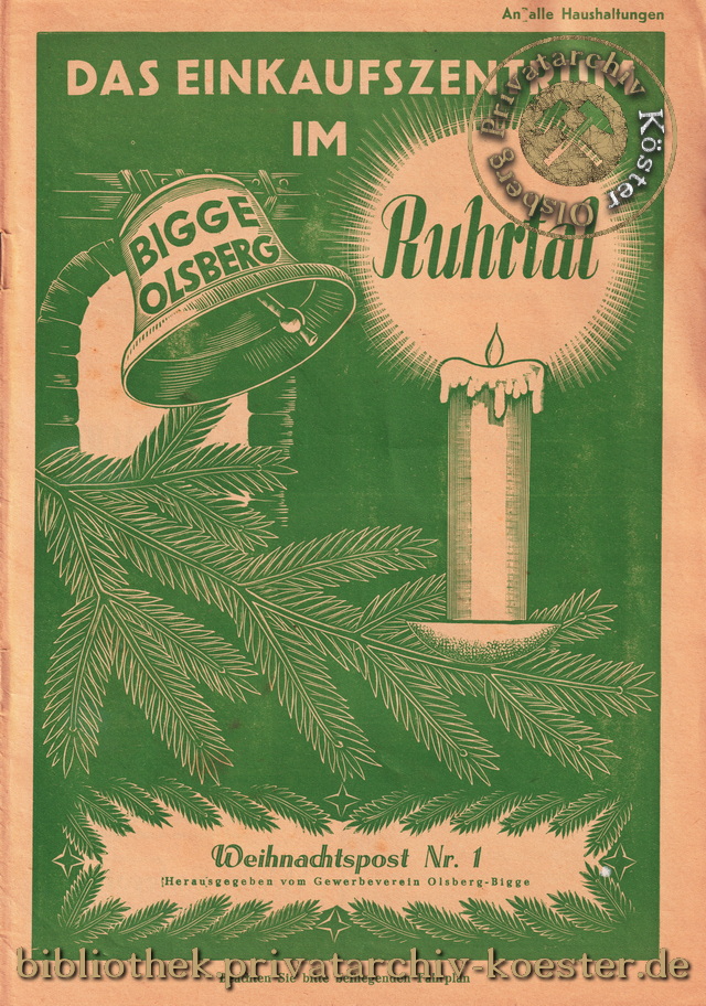 Weihnachtspost Nr. 1 - Gewerbeverein Olsberg-Bigge - 1956