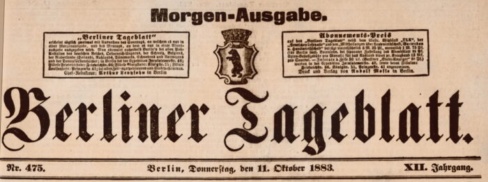 Berliner Tageblatt - Morgen-Ausgabe 11.10.1883