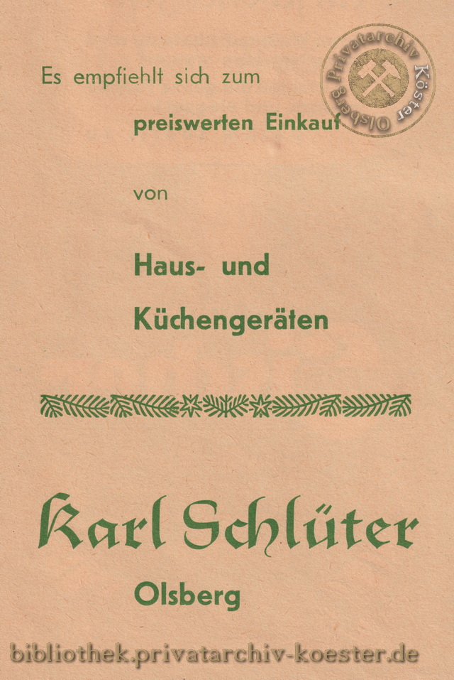 Werbeanzeige Hausgeräte Karl Schlüter 1956