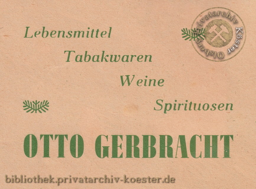 Werbeanzeige Lebensmittel Otto Gerbracht 1956