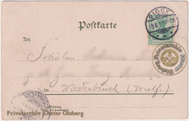 Lithographie "Gruß aus Bigge" 1902