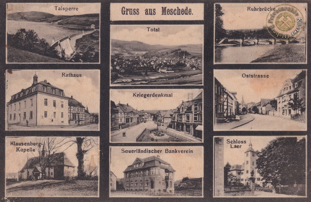 Ansichtskarte "Gruss aus Meschede" 1915