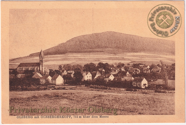 Ansichtskarte "Olsberg mit Olsbergerkopf" 1925