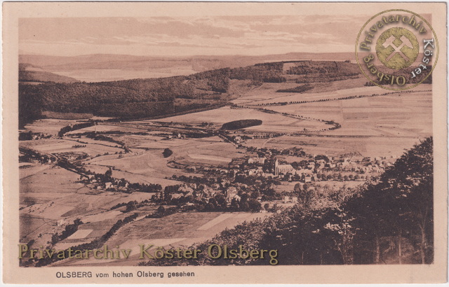 Ansichtskarte "Olsberg vom hohen Olsberg gesehen" 1921