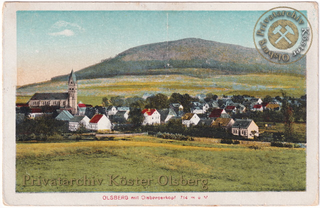 Ansichtskarte "Olsberg mit Olsbergerkopf" 1922