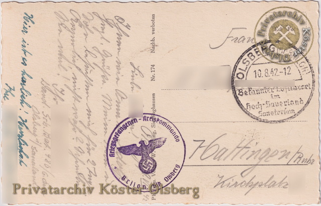 Ansichtskarte "Olsberg Hochsauerland" 1942