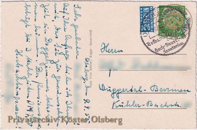 Ansichtskarte "Gaststätte Bürger" 1955