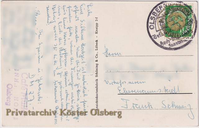 Ansichtskarte "Gruß aus Olsberg i. W." 1956