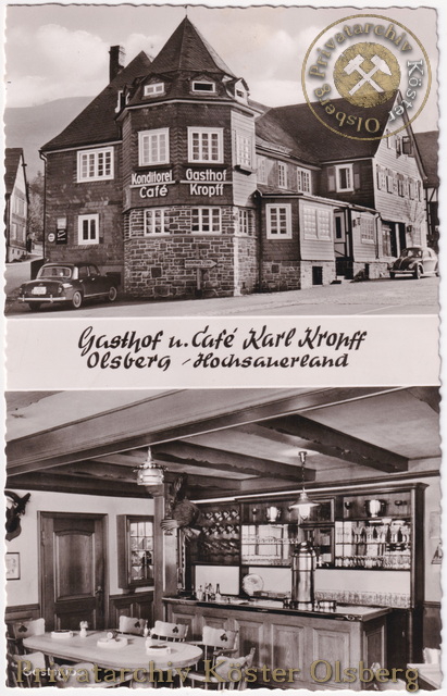 Ansichtskarte "Gasthof u. Café Karl Kropff" 1965
