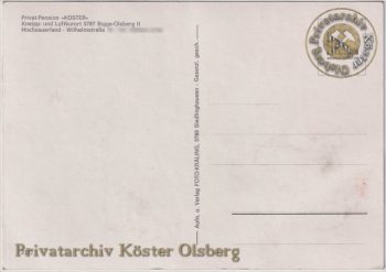 Ansichtskarte "Privat-Pension Köster" 1973