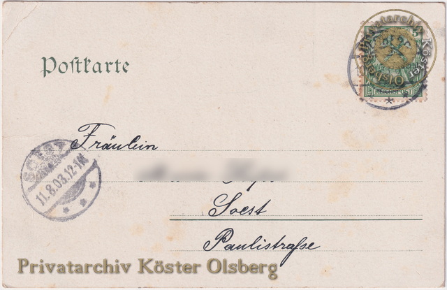Ansichtskarte "Gruss aus Olsberg i/W." 1903