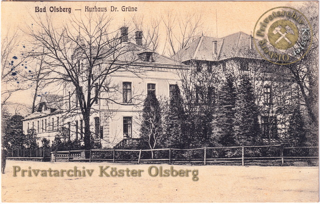 Ansichtskarte "Bad Olsberg - Kurhaus Dr. Grüne" 1912