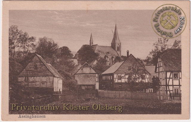 Ansichtskarte "Assinghausen" 1919