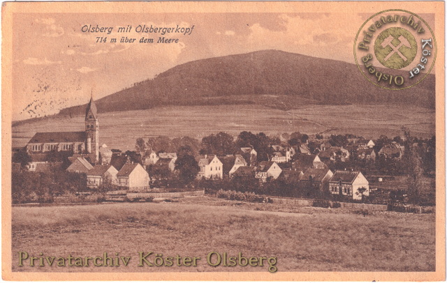 Ansichtskarte "Olsberg mit Olsbergerkopf" 1919