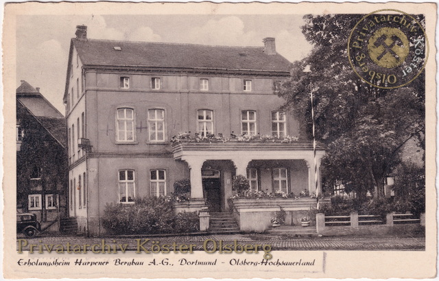 Ansichtskarte "Erholungsheim Harpener Bergbau A.-G. Dortmund" 1950