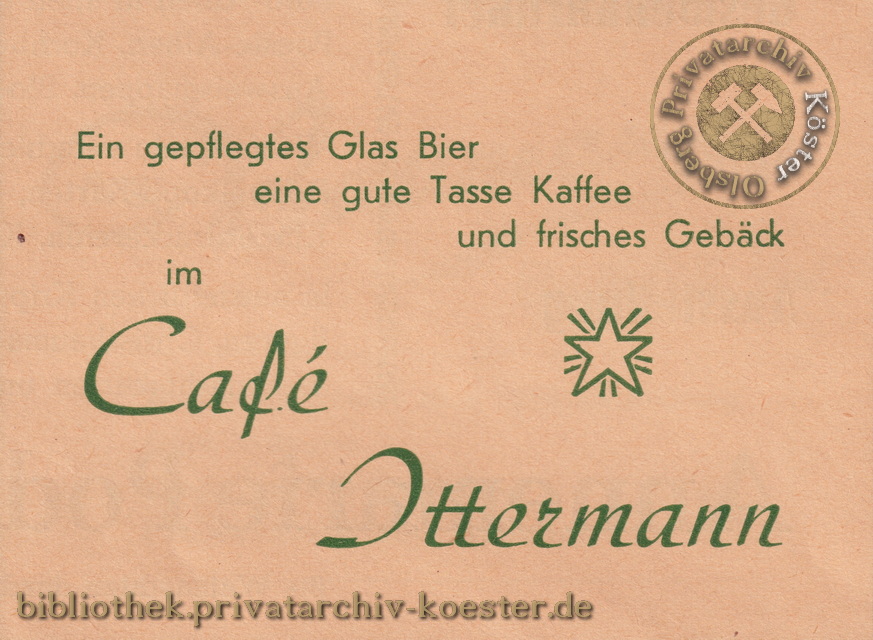 Werbeanzeige Café Ittermann Bigge 1956