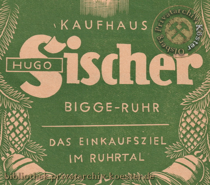 Werbeanzeige Kaufhaus Fischer Bigge 1956