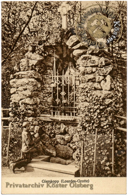 Ansichtskarte "Gierskopp (Lourdes-Grotte)" 1927