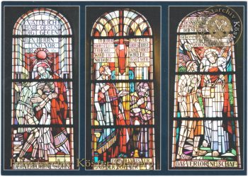 Ansichtskarte Kirchenfenster Pfarrkirche St. Nikolaus Olsberg Motivseite