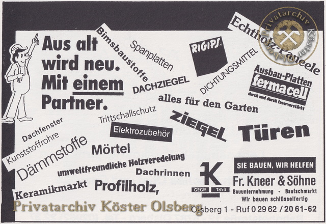 Werbeanzeige Fr. Kneer & Söhne 1989