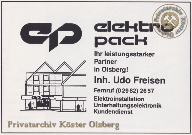 Werbeanzeige Elektro Pack 1989