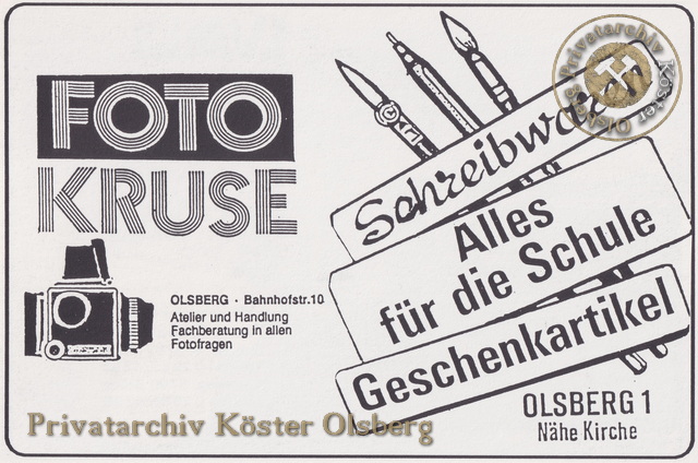 Werbeanzeige Foto Kruse 1989