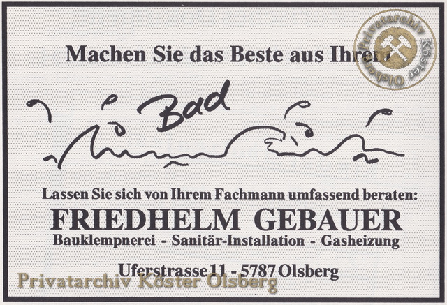 Werbeanzeige Friedhelm Gebauer 1989