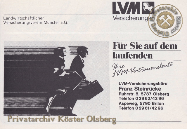 Werbeanzeige Versicherungsbüro Steinrücke 1989