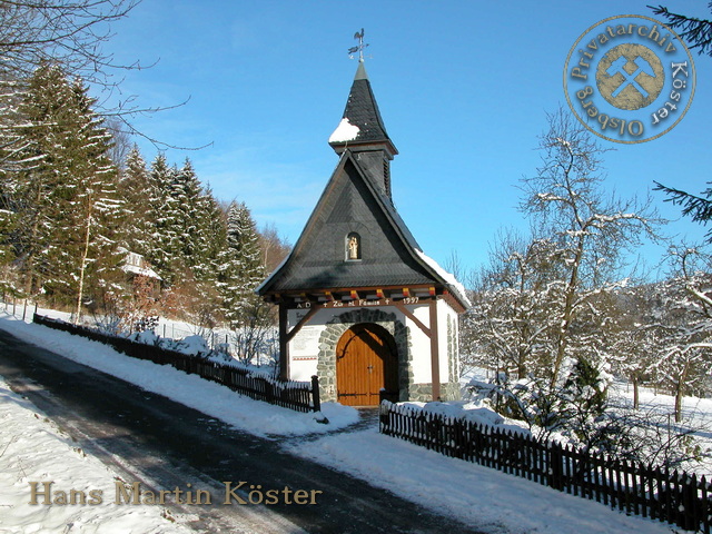 Die “Kapelle zur heiligen Familie” am Eisenberg im Januar 2005