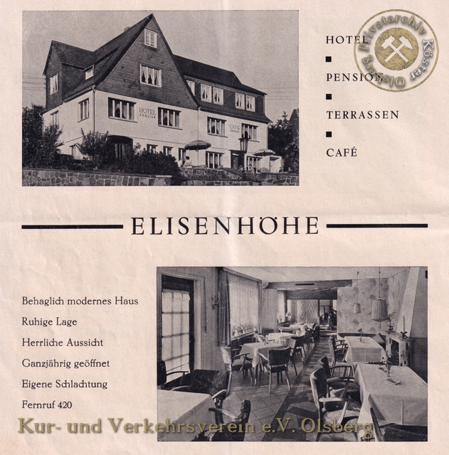 Werbeanzeige "Hotel Elisenhöhe" 1963