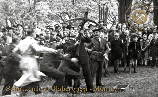 Schützenfest in Olsberg 1951 - Vogelschießen im Hasley