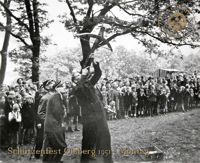 Schützenfest in Olsberg 1951 - Vogelschießen im Hasley