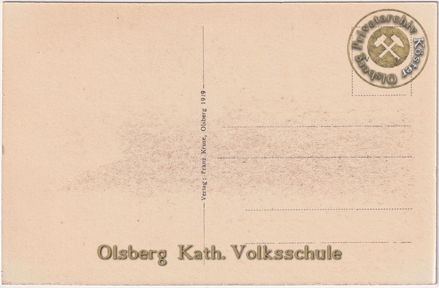 Ansichtskarte "Olsberg Kath. Volksschule" 1929