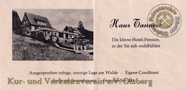 Werbeanzeige "Haus Tanneck" 1963