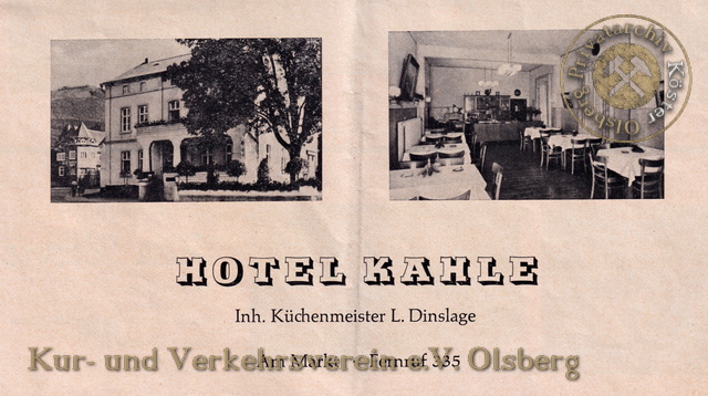 Werbeanzeige "Hotel Kahle" 1963