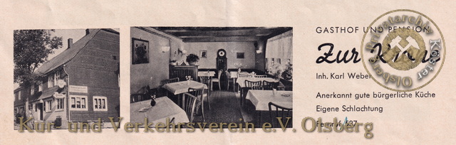 Werbeanzeige "Gasthof Zur Krone" 1963