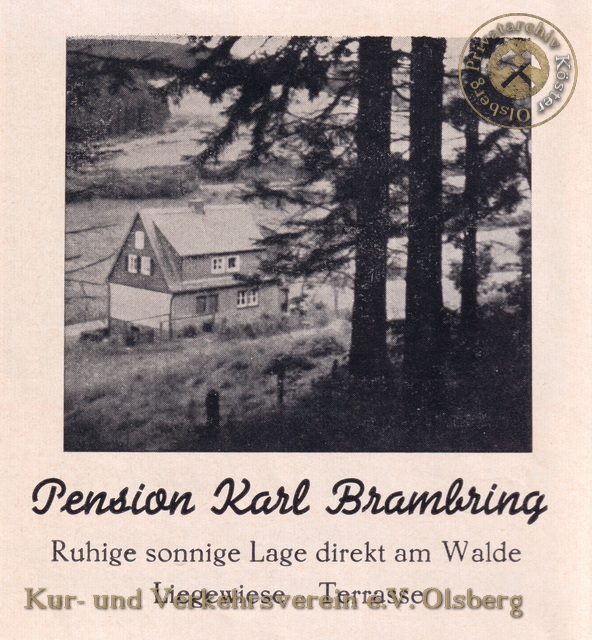 Werbeanzeige "Pension Haus Waldesruh" 1963