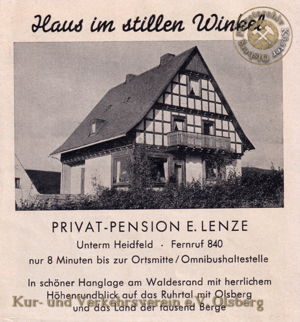 Werbeanzeige "Haus im stillen Winkel" 1963