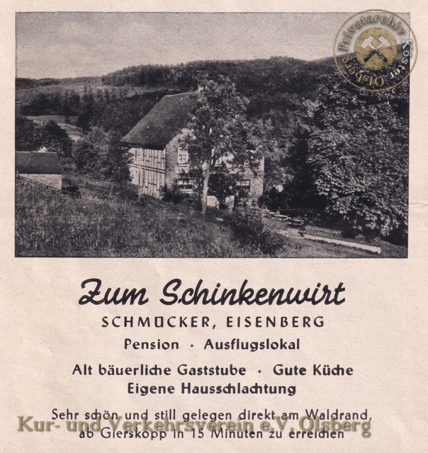 Werbeanzeige "Zum Schinkenwirt" 1963