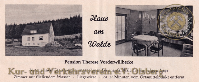Werbeanzeige "Haus am Walde" 1963