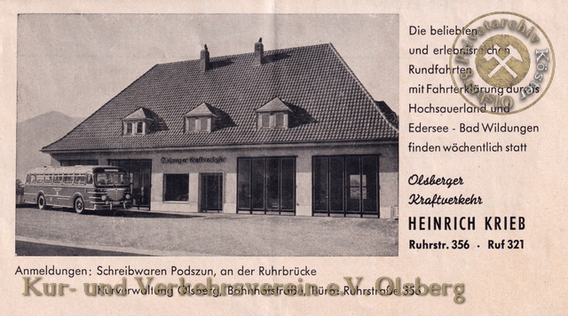 Werbeanzeige "Olsberger Kraftverkehr" 1963