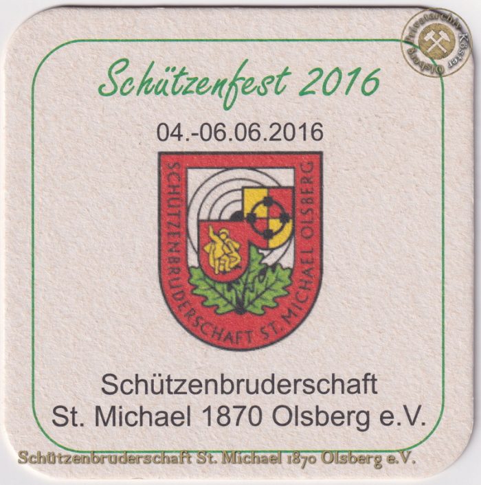 Bierdeckel "Schützenfest Olsberg 2016"