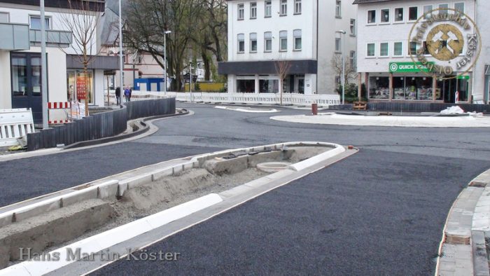 Baustelle Kreisverkehr Hüttenstraße-Bahnhofstraße