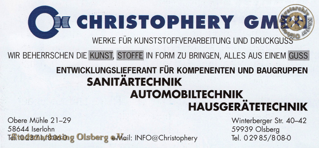 Werbeanzeige "Christophery GmbH"